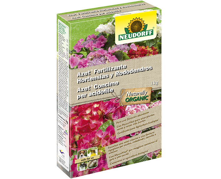 Fertilizante orgánico para hortensias y rododendros 